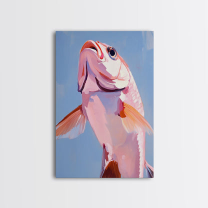 Redfish, Fishing Art, Coastal Decor, Nautical Wall Art, Framed Canvas Print, Beach House Art, Sport Fishing, Ocean Aesthetic