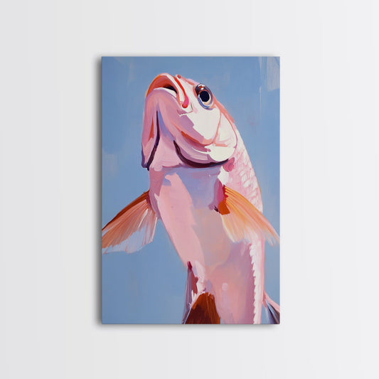 Redfish, Fishing Art, Coastal Decor, Nautical Wall Art, Framed Canvas Print, Beach House Art, Sport Fishing, Ocean Aesthetic