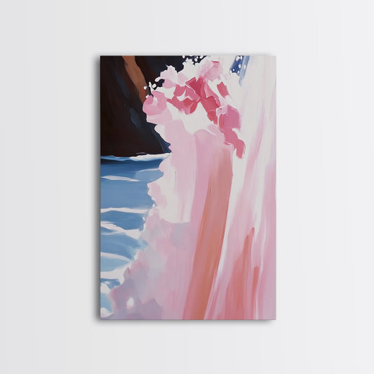 Nature, Waterfall Reflection, Zen, Framed Canvas Print, Peaceful Wall Art, Modern Minimalist Decor, Relaxing Home Aesthetic, Spa Artwork