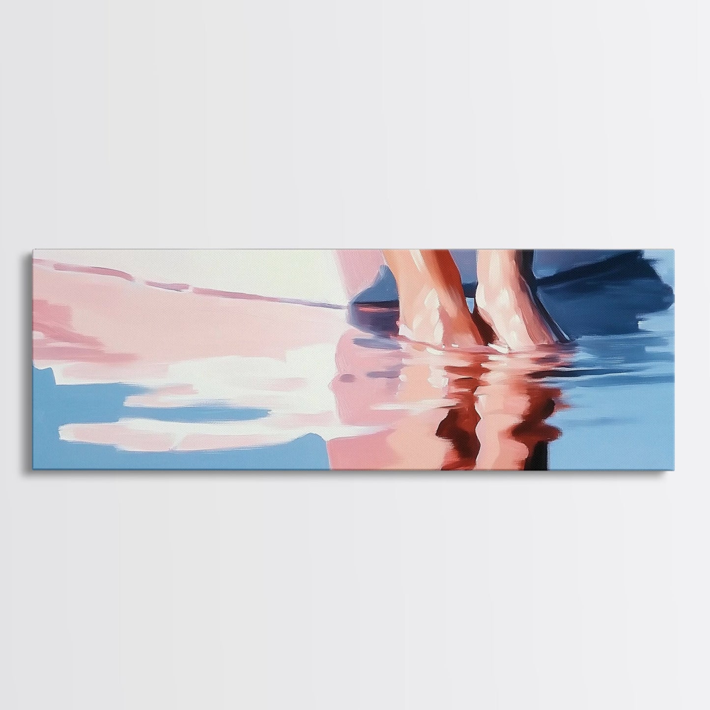 Beach Reflections, Sunset Art, Coastal Wall Decor, Canvas Print, Pastel Seascape, Ocean Painting, Bedroom Wall Art, Beach Art