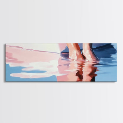 Beach Reflections, Sunset Art, Coastal Wall Decor, Canvas Print, Pastel Seascape, Ocean Painting, Bedroom Wall Art, Beach Art