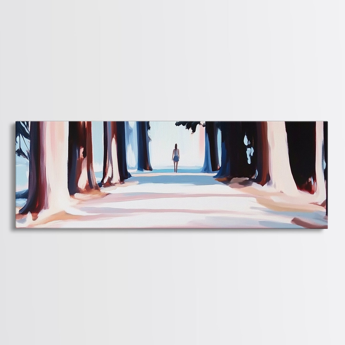 Forest Walk, Nature Landscape, Tranquil Wall Art, Canvas Print, Serene Woodland Painting, Nature Art, Bedroom Decor, Landscape Art