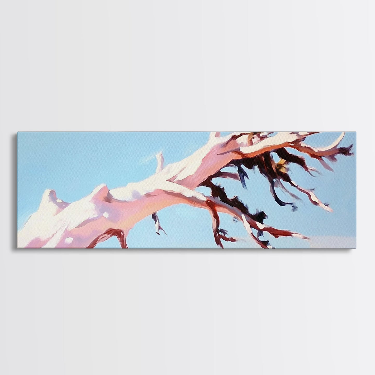 Wüstenbaum, abstrakte Landschaft, Erdtöne, Leinwanddruck, minimalistische Naturkunst, Wanddekoration fürs Wohnzimmer, modernes Boho-Gemälde