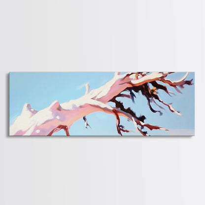 Wüstenbaum, abstrakte Landschaft, Erdtöne, Leinwanddruck, minimalistische Naturkunst, Wanddekoration fürs Wohnzimmer, modernes Boho-Gemälde