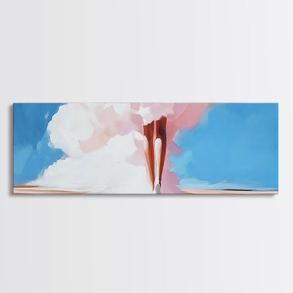 Dreamy Clouds, Surreal Art, Fantasy Landscape, Ethereal Sky, Canvas Print, Bedroom Wall Art, Pastel Minimalist Home Decor