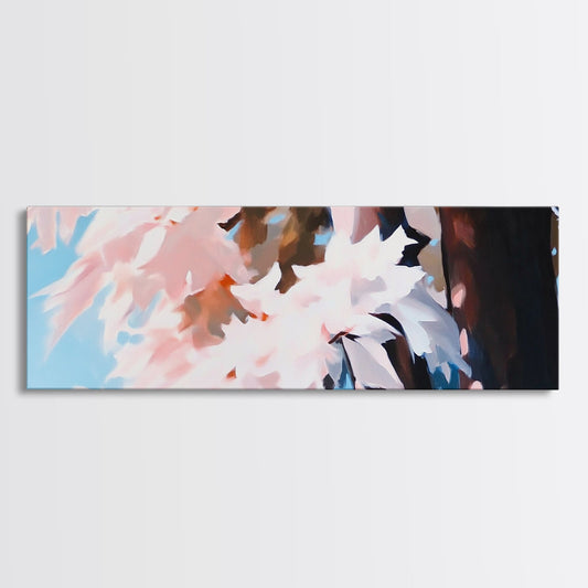 Pink Blossoms, Spring Wall Art, Boho Art, Feminine Aesthetic, Framed Canvas Print, Bedroom Decor, Soft Pastel Art, Nature Painting