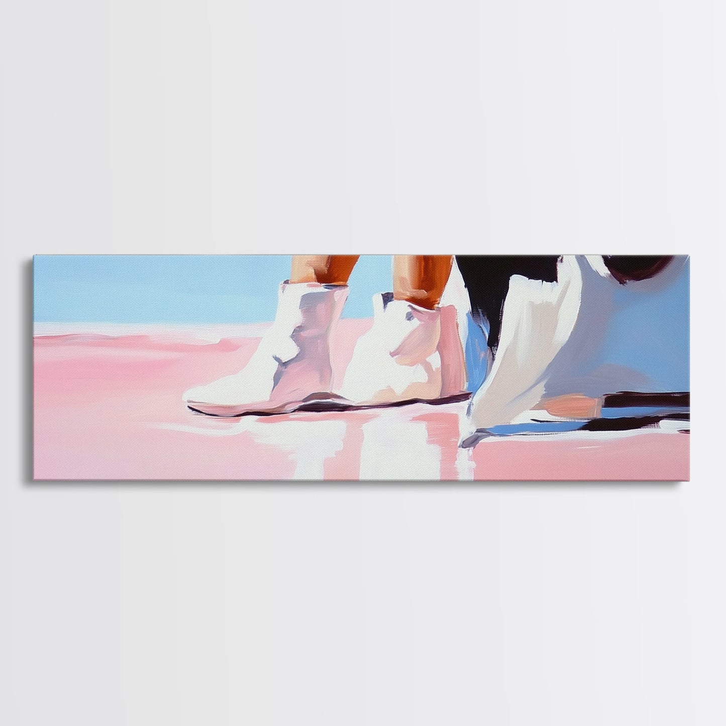 White Boots, Fashion Aesthetic, Modern Chic, Canvas Print, Stylish Wall Art, Minimalist Home Decor, Fashion Illustration, Trendy Artwork