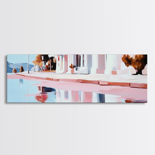 Lakeside House, Reflections, Peaceful Landscape, Canvas Print, Serene Wall Art, Modern Home Decor, Minimalist Artwork, Living Room Accent