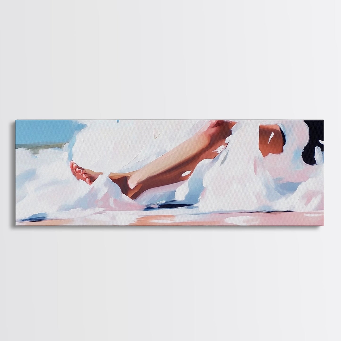 Ocean Waves, Soft Sand, Relaxing Beach, Canvas Print, Coastal Home Decor, Minimalist Seascape, Tranquil Wall Art, Bedroom Artwork