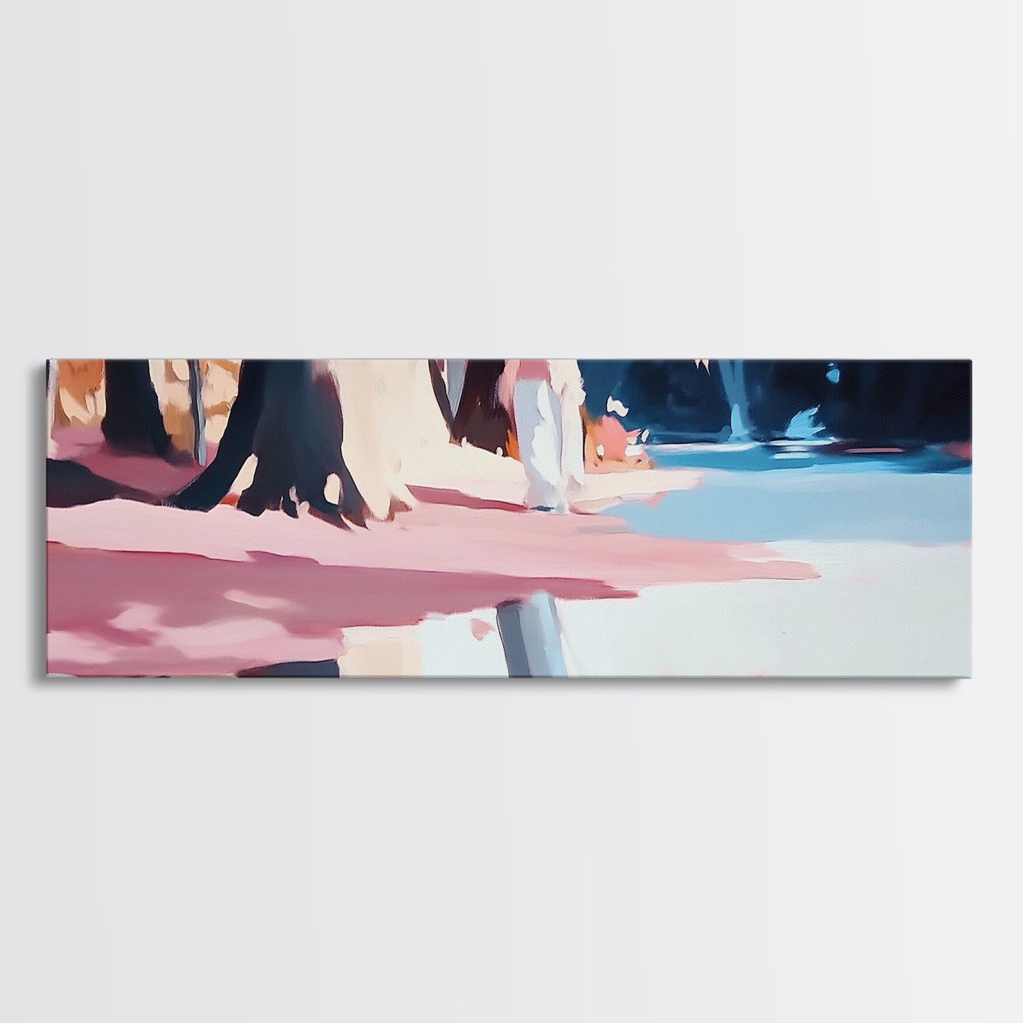 Woman, Flowing Dress, Forest Reflection, Framed Canvas Print, Feminine Wall Art, Dreamy Home Decor, Nature Inspired, Romantic Aesthetic