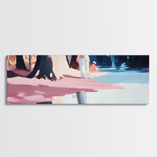 Woman, Flowing Dress, Forest Reflection, Framed Canvas Print, Feminine Wall Art, Dreamy Home Decor, Nature Inspired, Romantic Aesthetic