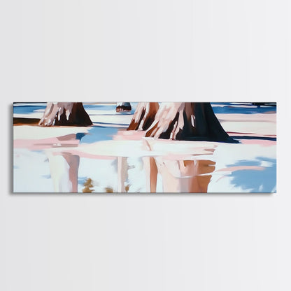 Tree Reflections, Water Reflection, Earthy Tones, Canvas Print, Minimalist Wall Art, Nature Inspired Decor, Modern Home Aesthetic