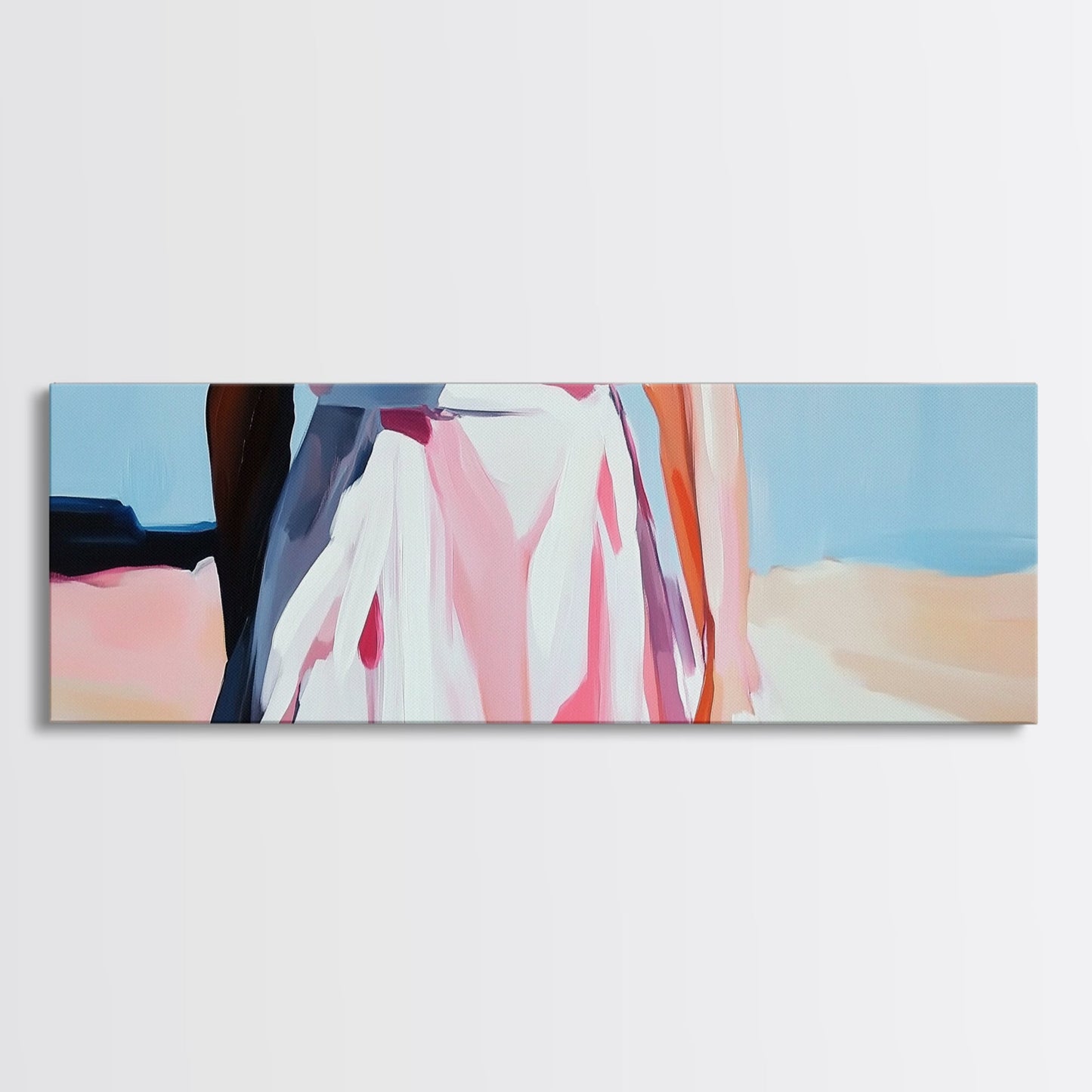 Elegante Frauenkunst, feminine Abstraktion, modische Wanddekoration, moderner gerahmter Leinwanddruck, Pastellgemälde, Kunst für Schlafzimmer oder Ankleidezimmer