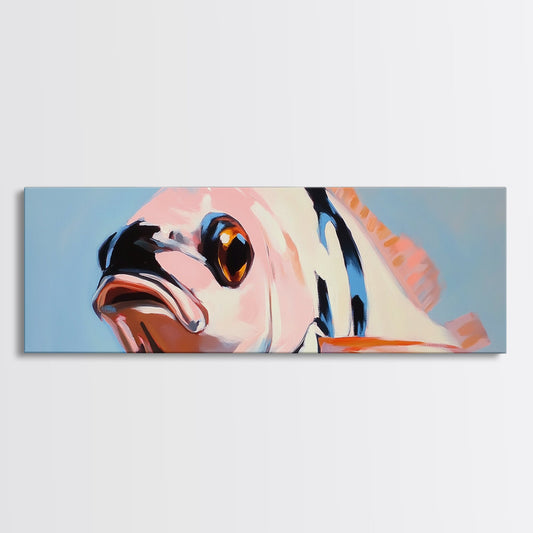 Vibrant Fish, Ocean Life, Marine Art, Framed Canvas Print, Coastal Wall Decor, Nautical Living Room Art, Tropical Fish Painting