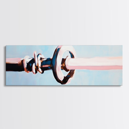 Segelbootknoten, maritimes Thema, Meeresleben, gerahmter Leinwanddruck, Küstenhausdeko, minimalistische Kunst am Meer, Wandkunst fürs Strandhaus