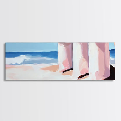 Meereslandschaftsgemälde, minimalistische Strandkunst, Druck „Küstenbrise“, maritime Dekoration, Geschenk für Meeresliebhaber, Leinwanddruck