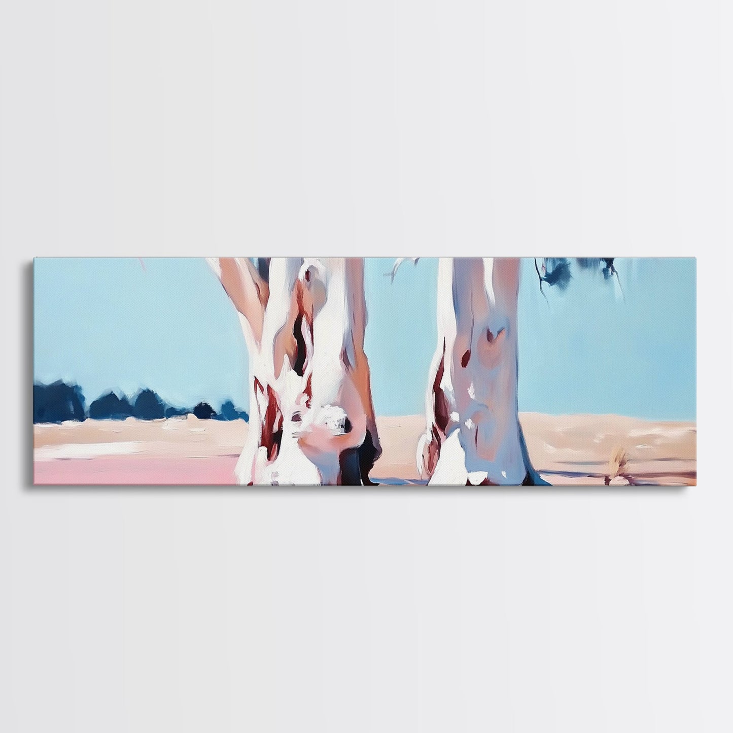 Desert Trees, Minimalist Landscape, Rustic Home Decor, Framed Canvas Print, Living Room Wall Art, Boho Aesthetic, Neutral Nature Art