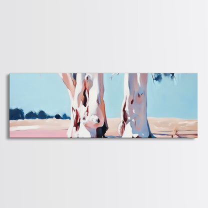 Desert Trees, Minimalist Landscape, Rustic Home Decor, Framed Canvas Print, Living Room Wall Art, Boho Aesthetic, Neutral Nature Art