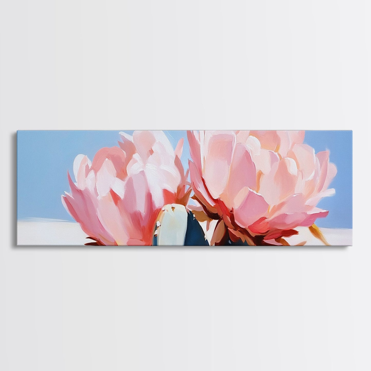 Cactus Blooms, Southwest Wall Art, Boho Home Decor, Canvas Print, Nature Inspired Art, Desert Flowers, Pink Floral Aesthetic