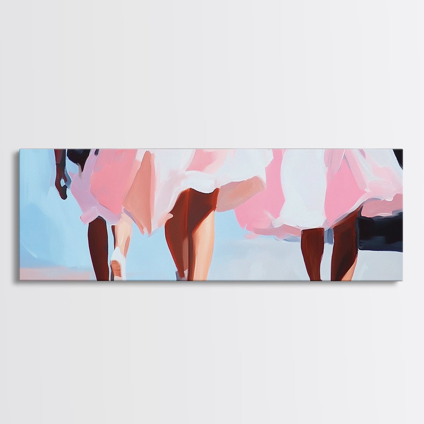 Pink Dresses, Ballet Art, Modern Feminine Decor, Canvas Print, Elegant Wall Art, Chic Minimalist Art, Aesthetic Bedroom Wall Art