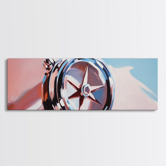 Nautical Compass, Vintage Travel Art, Coastal Wall Art, Framed Canvas Print, Adventure Decor, Maritime Theme, Office Wall Art