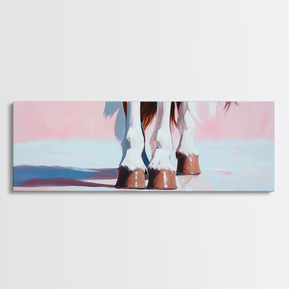 Horse Hooves, Western Equestrian Art, Rustic Farmhouse Decor, Framed Canvas Print, Country Style, Cowboy Aesthetic, Bedroom Wall Art