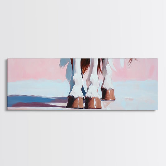 Horse Hooves, Western Equestrian Art, Rustic Farmhouse Decor, Framed Canvas Print, Country Style, Cowboy Aesthetic, Bedroom Wall Art