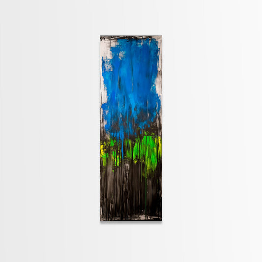 Blue Abstract, Modern Wall Art, Contemporary Decor, Bold Colorful Painting, Artistic Expression, Large Living Room, Framed Canvas Print
