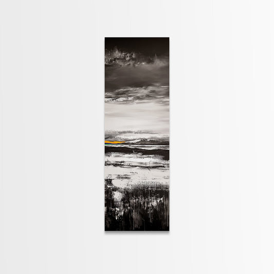 Moody Landscape Art, Black and White Painting, Nature Inspired Wall Decor, Rustic Home Accent, Modern Minimalist Style, Canvas Print