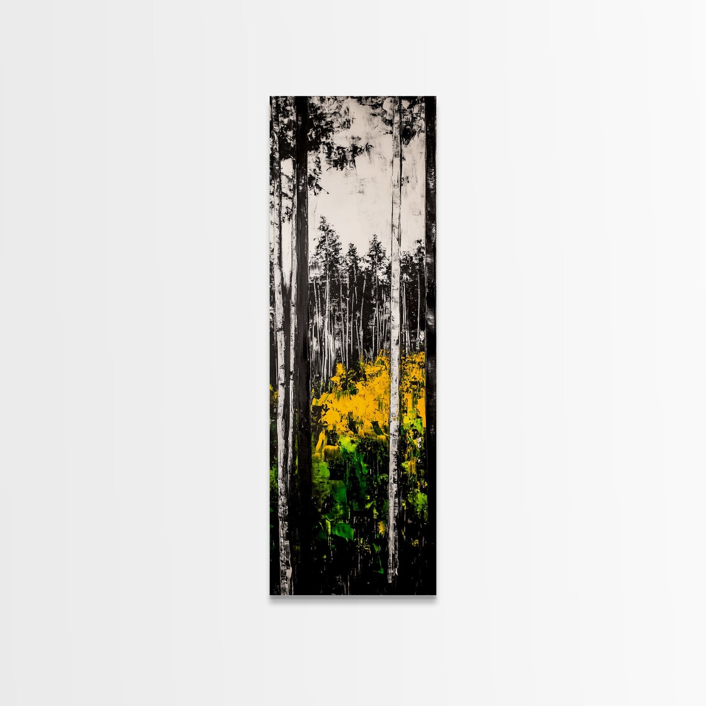 Birch Forest, Black and White Art, Nature Wall Art, Framed Canvas Print, Rustic Woodland, Farmhouse Decor, Living Room Artwork