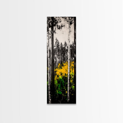 Birch Forest, Black and White Art, Nature Wall Art, Framed Canvas Print, Rustic Woodland, Farmhouse Decor, Living Room Artwork