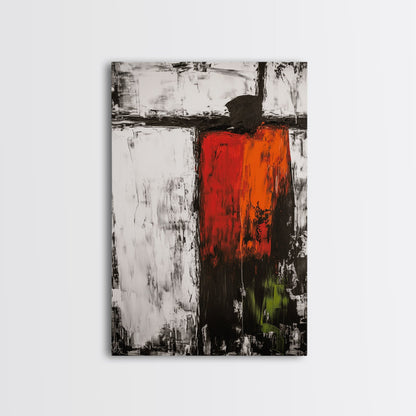Bold Abstract, Red and Black Painting, Modern Canvas Print, Living Room Wall Art, Statement Art, Large Contemporary Artwork