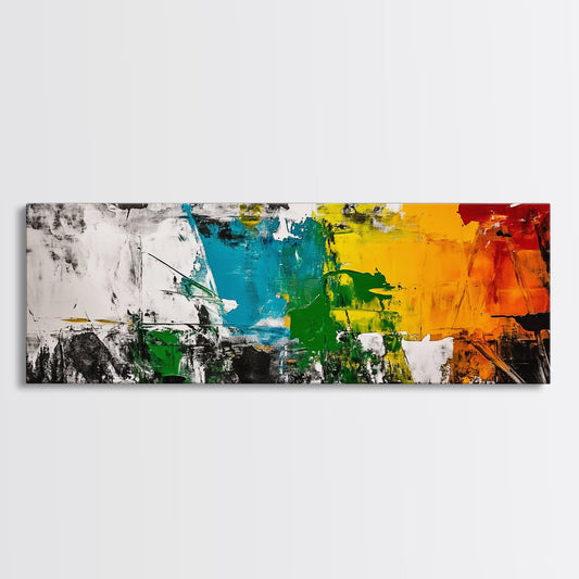 Abstract Colorful Art, Modern Geometric Print, Vibrant Expressionist Painting, Contemporary Office Decor, Bold Canvas Print, Framed Canvas Print