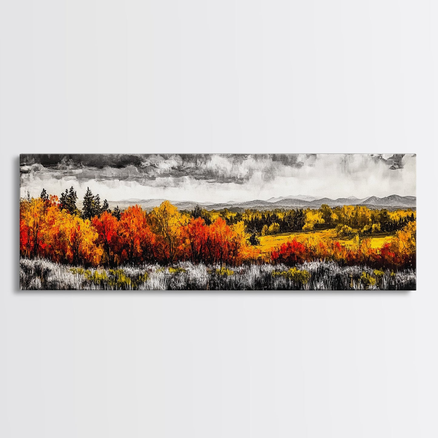 Autumn Foliage, Fall Trees, Seasonal Art, Canvas Print, Colorful Wall Art, Nature Decor, Thanksgiving Gift, Living Room Aesthetic