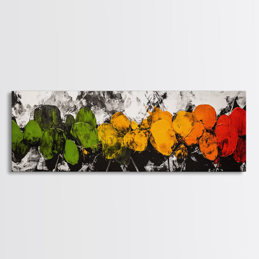 Cactus Painting, Abstract Art, Framed Canvas Print, Colorful Wall Art, Boho Decor, Southwest Home Art, Modern Living Room Decor