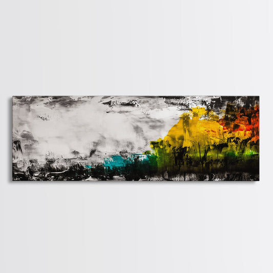 Moody Landscape Painting, Minimalist Nature Art, Rustic Home Decor, Dramatic Wall Art, Modern Abstract Print, Framed Canvas Print