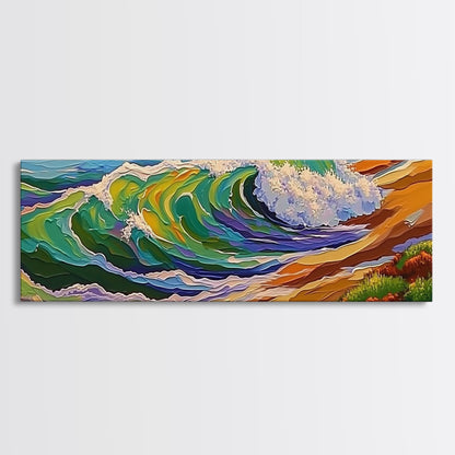 Ocean Wave, Coastal Vibes, Color Splash, Sea Breeze, Canvas Print, beach lover gift, surfing decor, beach house wall art