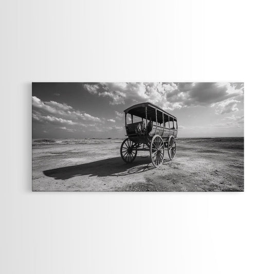 Desert Wagon, Old West, Frontier Trail, Vintage Carriage Aesthetic, Canvas Print, Rustic Wall Art, Entryway Cowboy Country Decor