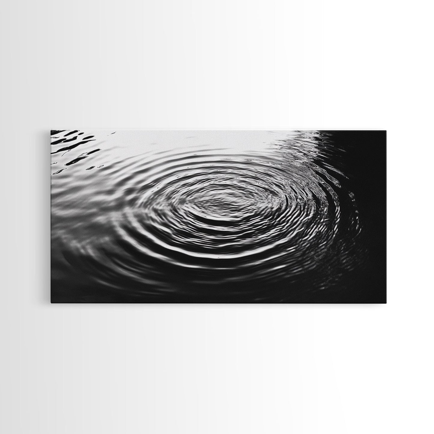 Zen-Motiv „Wasserwellen“, abstrakte Bewegung, monochrome Fluid Art, Leinwanddruck, moderne minimalistische Wandkunst, Badezimmer- oder Spa-Raumdekoration