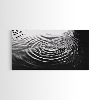 Zen-Motiv „Wasserwellen“, abstrakte Bewegung, monochrome Fluid Art, Leinwanddruck, moderne minimalistische Wandkunst, Badezimmer- oder Spa-Raumdekoration