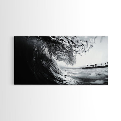 Meereswellenkräuselung, Brandungstunnel, tropische Küste, gerahmter Leinwanddruck, Küstenwandkunst, Strandhausdekoration, Naturfotografie