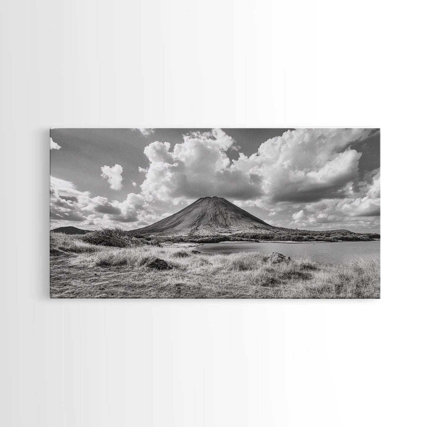 Volcano Peak, Dramatic Clouds, Nature Power, Canvas Print, Mountain Wall Art, Office Nature Photography, Landscape Fine Art Print