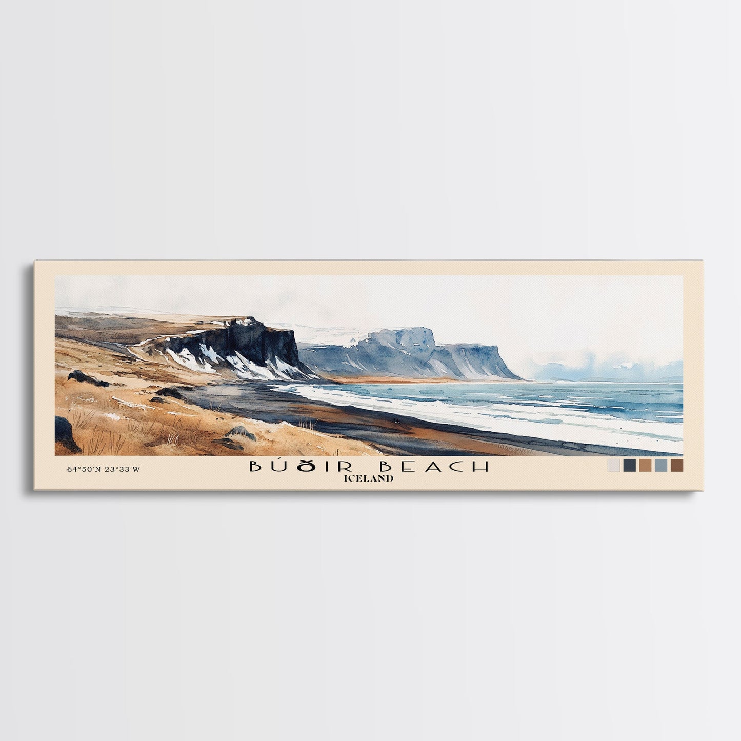 Búðir Beach, Iceland Watercolor Beach Print, Vacation Gift, Iceland Wall Art, Beach Painting, Beach Decor, Beach Painting