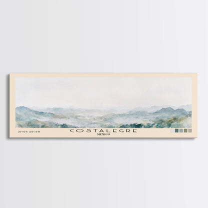 Costalegre, Mexico Watercolor Print, Vacation Gift, Mexico Wall Art, Beach Painting, Beach Decor, Large Wall Art, Wood Frame Art