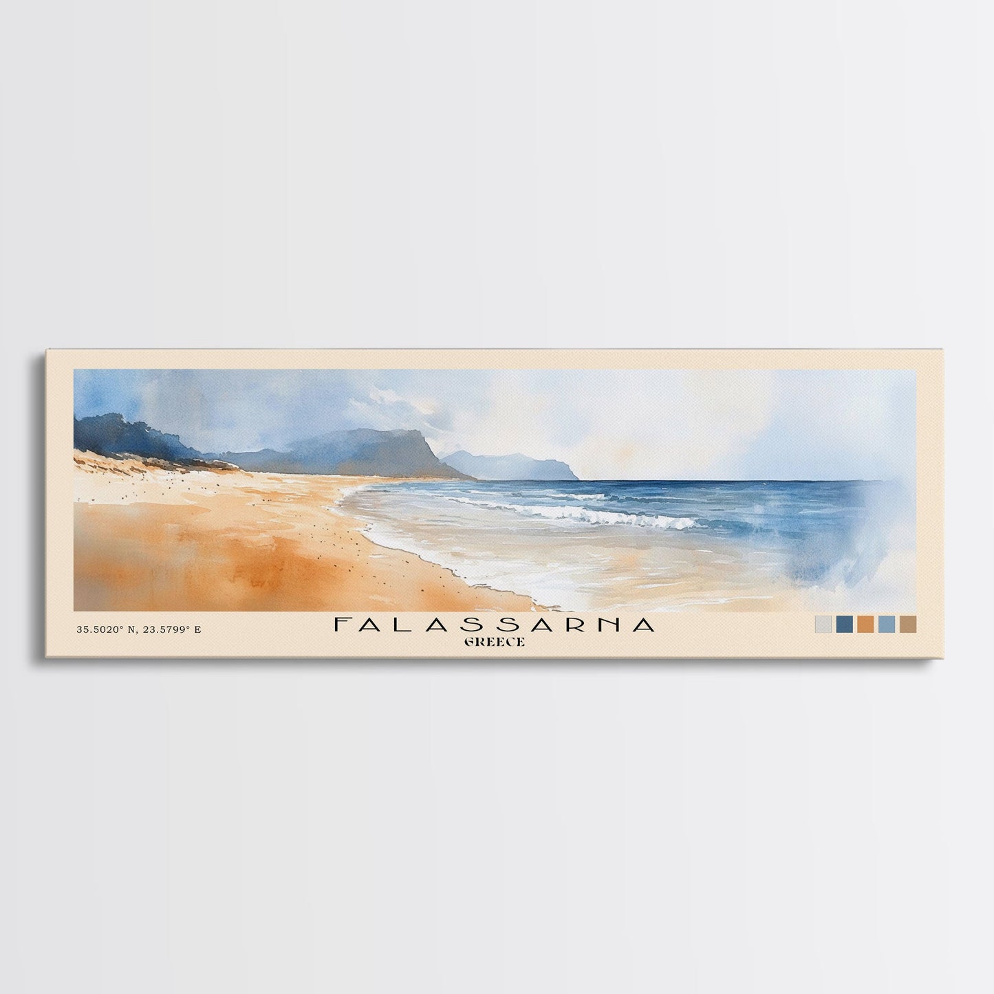 Falassarna, Greece Watercolor Beach Print, Vacation Gift, Greece Wall Art, Beach Painting, Beach Decor, Beach Painting