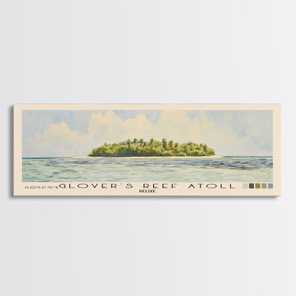 Glover’s Reef Atoll, Belize Watercolor Beach Print, Vacation Gift, Belize Wall Art, Beach Painting, Beach Decor, Beach Painting