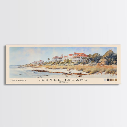 Jekyll Island, Georgia Watercolor Beach Print, Vacation Gift, Georgia Wall Art, Framed Canvas Print, Framed Beach Painting