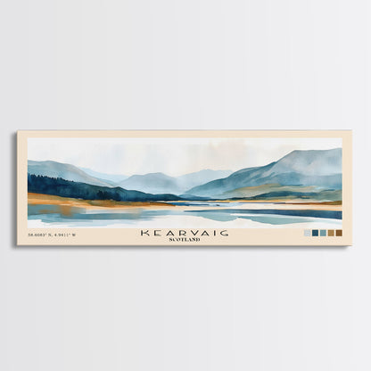 Kearvaig, Scotland Watercolor Print, Vacation Gift, Scotland Wall Art, Beach Painting, Beach Decor, Large Wall Art, Wood Frame Art