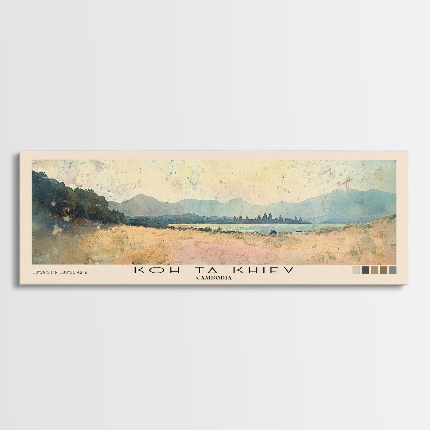 Koh Ta Khiev, Cambodia Watercolor Beach Print, Vacation Gift, Cambodia Wall Art, Beach Painting, Beach Decor, Beach Painting