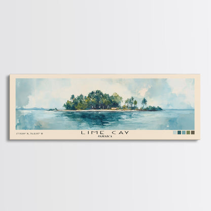 Lime Cay, Jamaica Watercolor Print, Vacation Gift, Jamaica Wall Art, Beach Painting, Beach Decor, Large Wall Art, Wood Frame Art